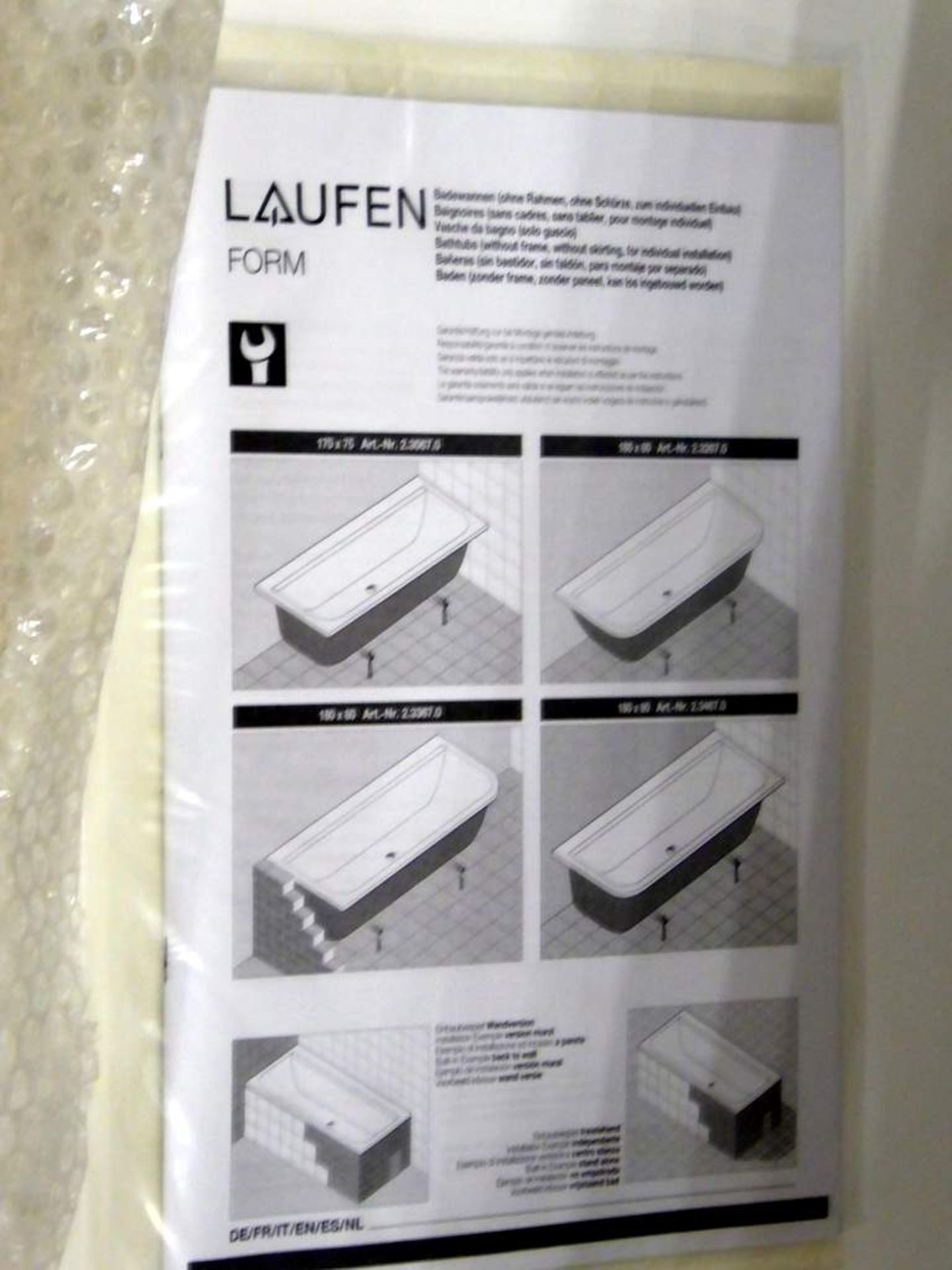 Laufen Wanna Form 180x80cm Bath - Image 4 of 9