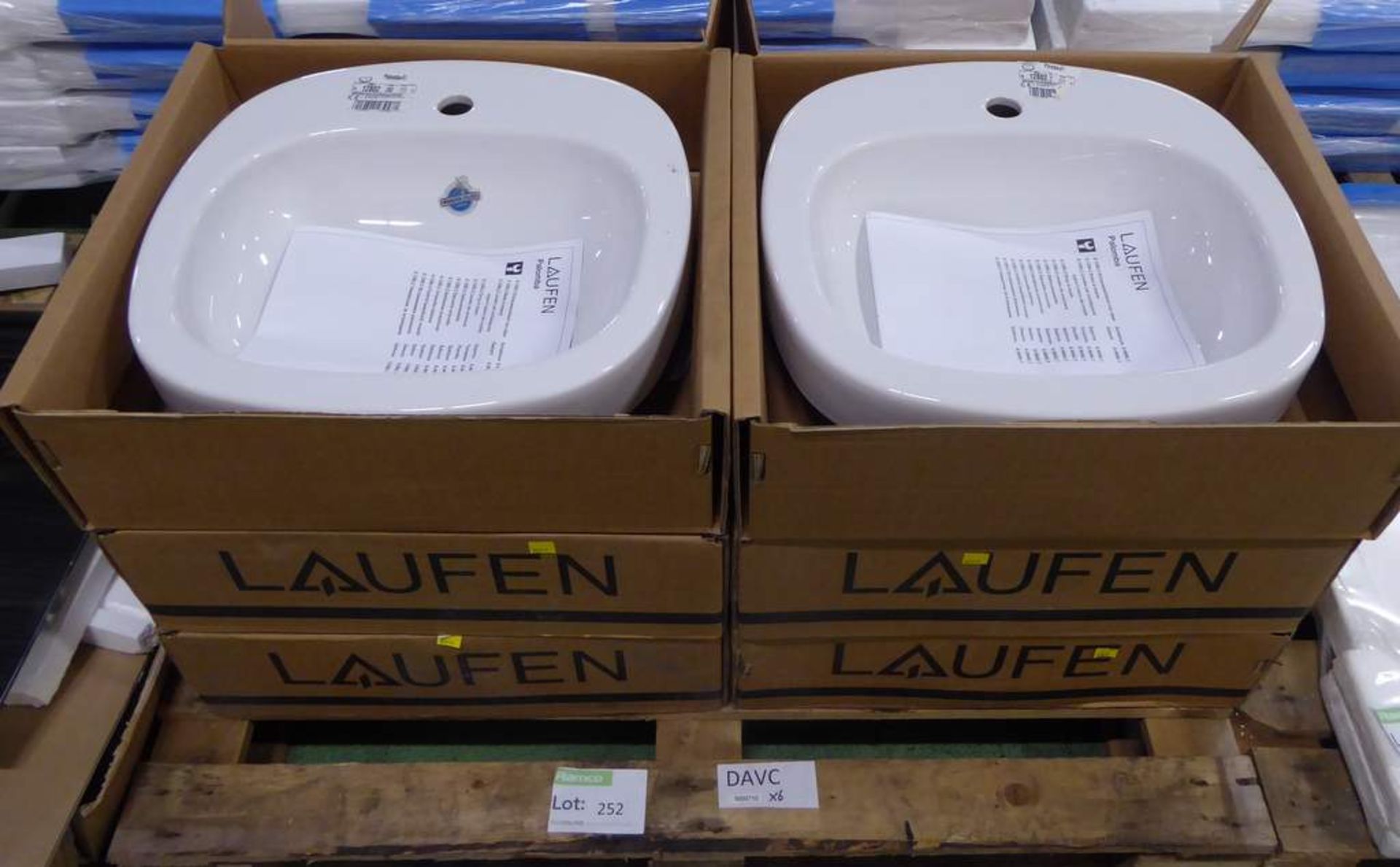 6x Laufen Palomba white sink basin