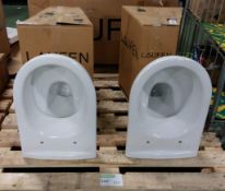 2x Laufen Object toilet pans