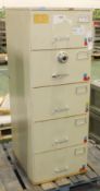 5 drawer filing combination filing cabinet (combination unknown)