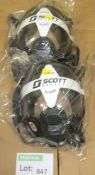 2x Scott Safety Guard Vision 3 breathing masks