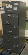 5 drawer filing combination filing cabinet (combination unknown)