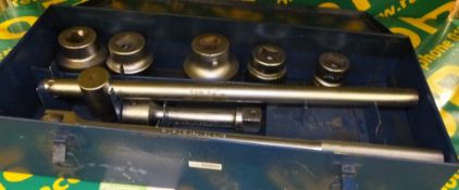 Heavy Duty socket set in metal carry box