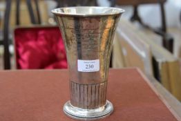 A Danish silver vase, Christian Heise, Copenhagen 1928, in the Arts and Crafts taste, of flared