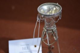 A Victorian silver posy holder or bouquetier Alexander Macrae, London 1876, with beaded and