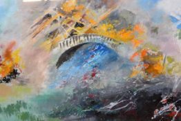 Louise Annand (b. 1915), "Wallace" (The Battle of Stirling Bridge), signed, titled, oil on board,