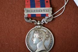 A Queen Victoria India General Service Medal, third quarter of the 19th century, with Umbeyla bar,