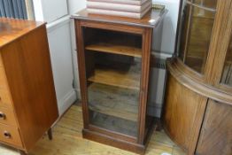 A Victorian mahogany pier or music cabinet, the rectangular top with gilt-brass gallery, over a