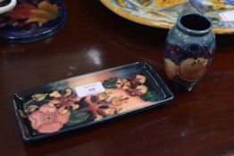 A Moorcroft Oberon pattern pin tray, impressed and printed marks; together with a small Moorcroft