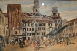 James Miller R.S.A., R.S.W., (Scottish 1893-1987), Piazza Santa Margarita, Venice, signed, titled in