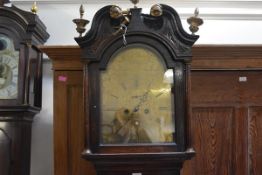 A George III Scottish oak longcase clock, the arched brass dial signed Dan. Binny Edinburgh, with