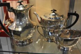 An Edward VIII silver four piece tea and coffee service, Frank Cobb & Co,, Sheffield 1936, in the