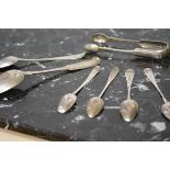 A small group of Scottish Provincial silver, primarily early 19th century including a table spoon by