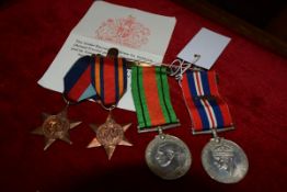 A World War II group of four medals: The War Medal, The Defence Medal, The Burma Star and the 39-