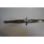 A Fairbank Sykes commando knife with Wilkinson's blade, nickel handle
