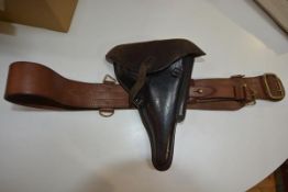 A German Luger holster, stamped Auweter & Bubek, dated 1936 together with a Sam Brown belt (2)