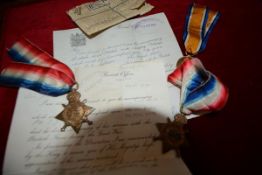 A World War I medal pair, the War Medal and the 14-15 Star to 3404 Pte T. J. Allison, Royal Scots;