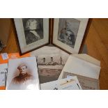 A group of ephemera including 1950's/60's party invitations, an Edwardian portrait photograph of