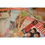 Six copies of Woman's Day periodicals, late 1950's; together with a Meet the Beatles fan magazine (