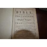 BASKETT, Thomas. An 18thc Holy Bible (1762) containing Old and New Testaments, printed by Thomas