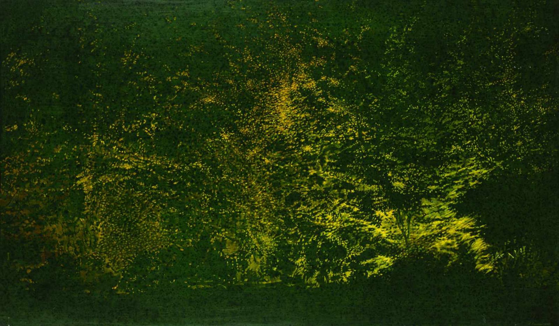 Anne Hausner * Hamburg 1943 geb. Lichterwald Öl und Acryl auf Holz 100 x 170 cm 2014 rechts unten