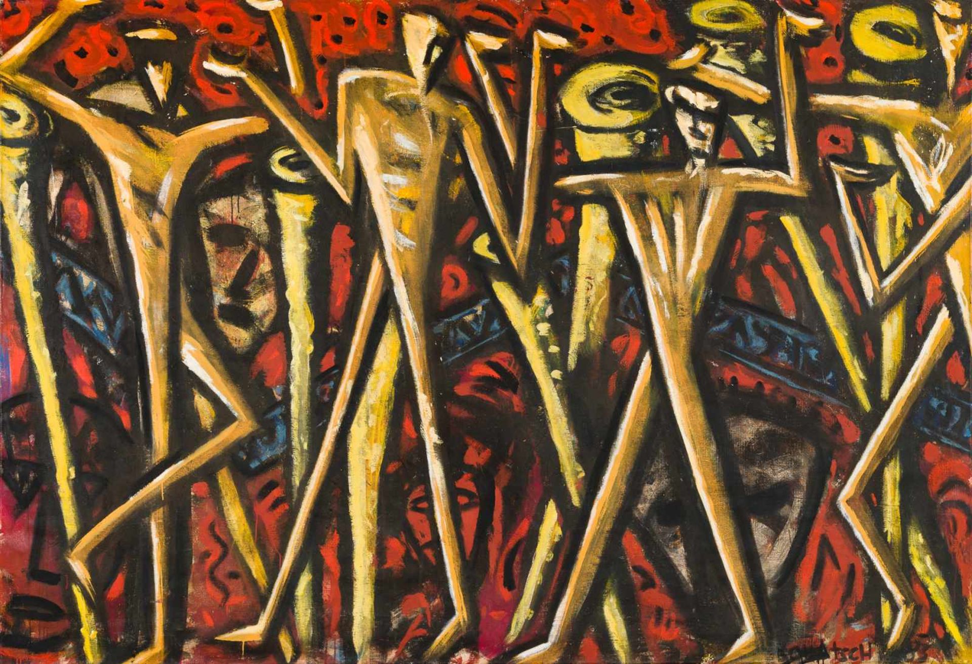 Erwin Bohatsch * Mürzzuschlag 1951 geb. Regentanz Öl und Mischtechnik auf Leinwand 195 x 285,5 cm