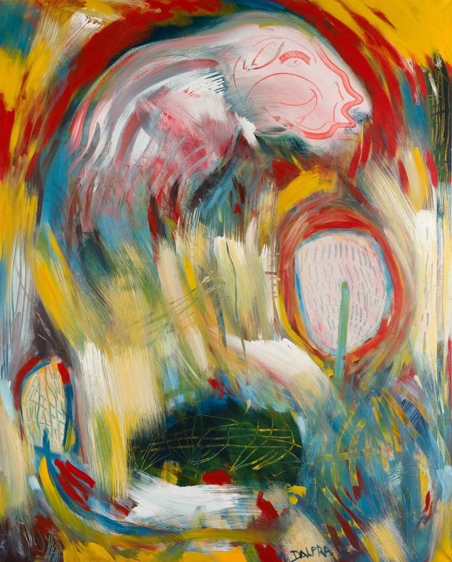 Mario Dalpra * Feldkirch 1960 geb. Ohne Titel Öl auf Leinwand 180 x 145 cm Mitte der 1980er Jahre