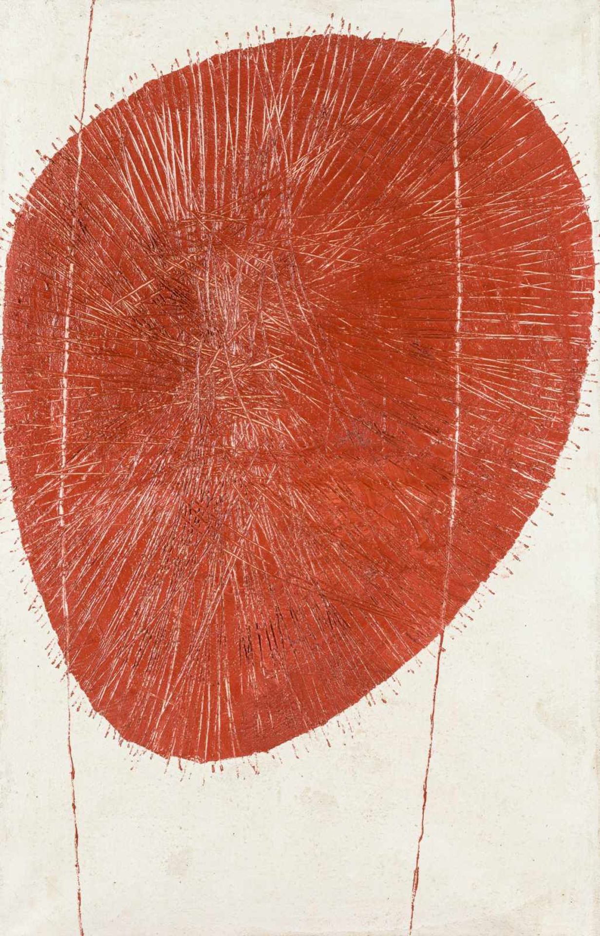 Alfred Haberpointner * Salzburg 1966 geb. Ohne Titel Öl auf Jute 165 x 105,5 cm 1992 rückseitig