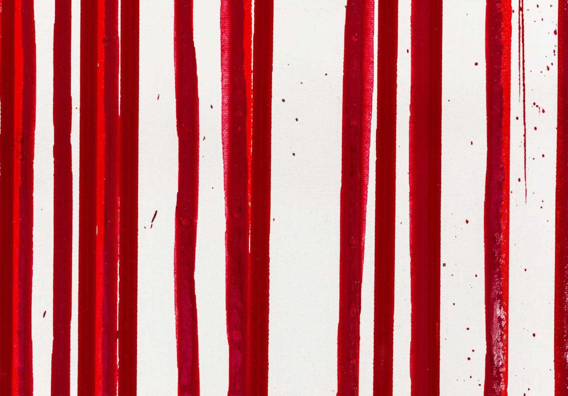 Hermann Nitsch Wien 1938 geb. Ohne Titel (Schüttbild) Acryl, (Blut) auf Leinwand 20 x 28 cm 2014