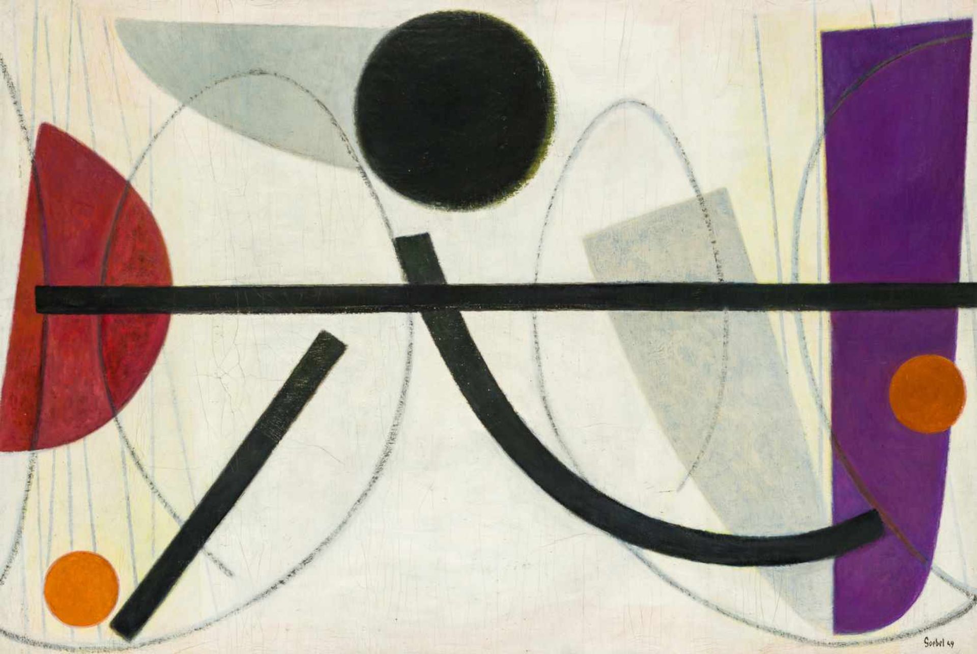 Gottfried Goebel * Wien 1906 - 1975 Paris Komposition Öl auf Leinwand 94 x 138 cm 1949 rechts