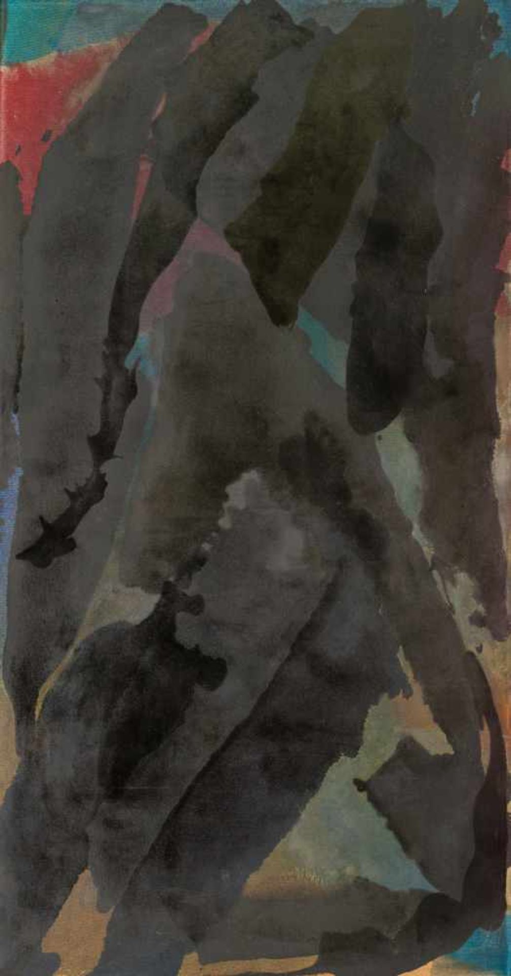 Gottfried Mairwöger * Tragwein 1951 - 2003 Wien Mare Crisium Öl auf Leinwand 240 x 128 cm 1982