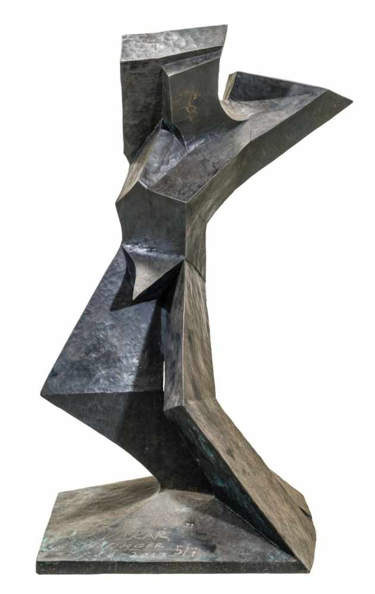 Oskar E. Höfinger * Golling / Erlauf 1935 geb. Erhebung Bronze, patiniert 105 x 56 x 37 cm
