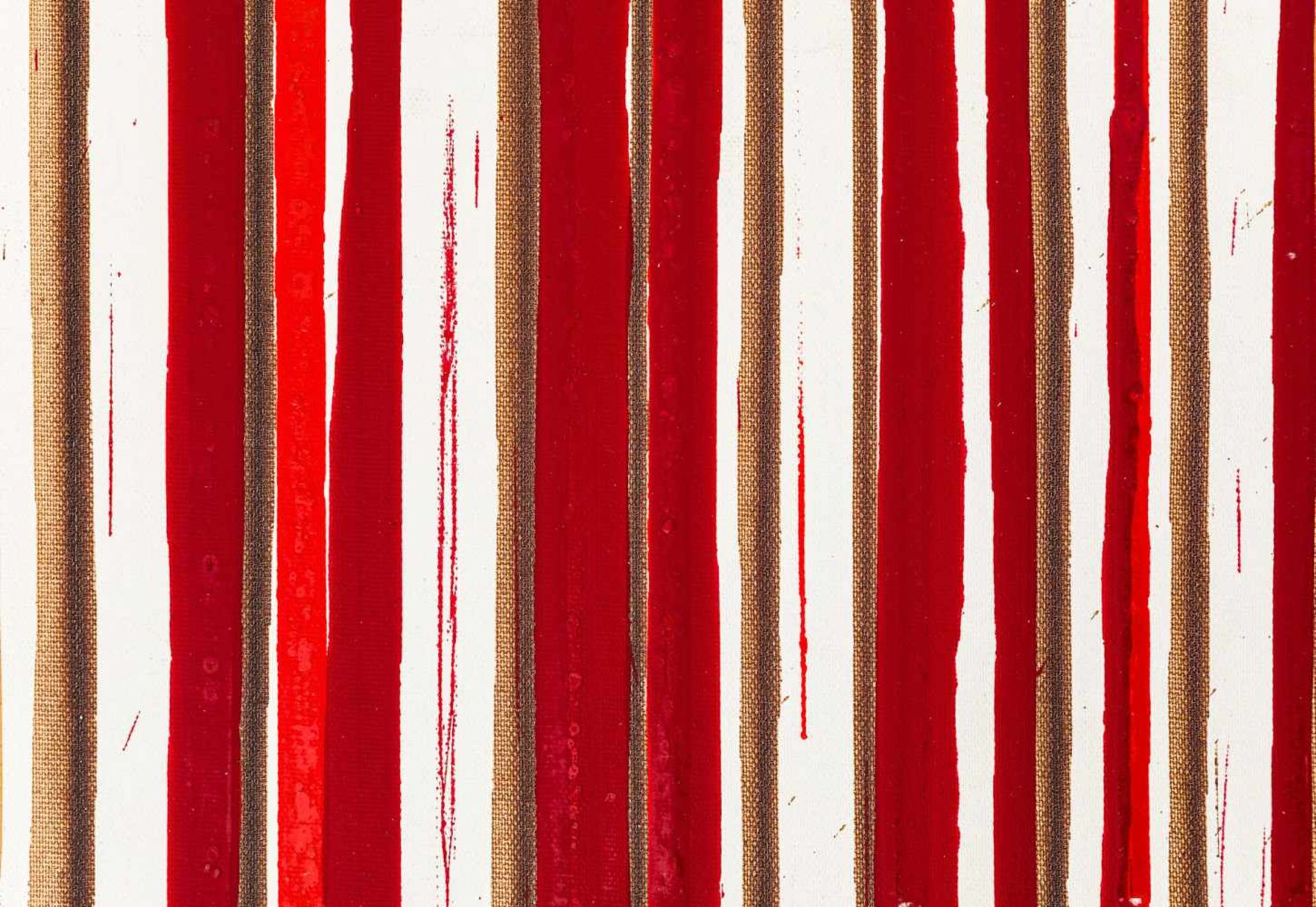 Hermann Nitsch Wien 1938 geb. Ohne Titel (Schüttbild) Acryl, (Blut) auf Leinwand 20 x 28 cm 2014