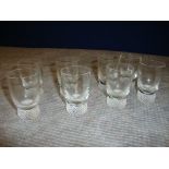 8 off Villeroy & Boch Octavie fine crystal shot glasses, 64mm tall, with a retail value of £11.80,