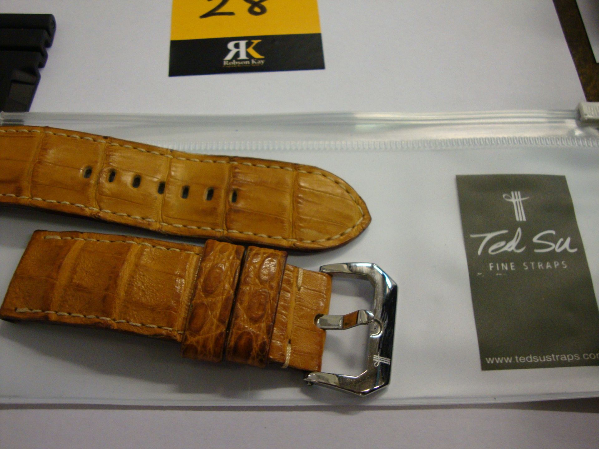 Panerai leather watch strap by Ted Su including Ted Su case. Strap dimensions understood to be width - Image 2 of 3