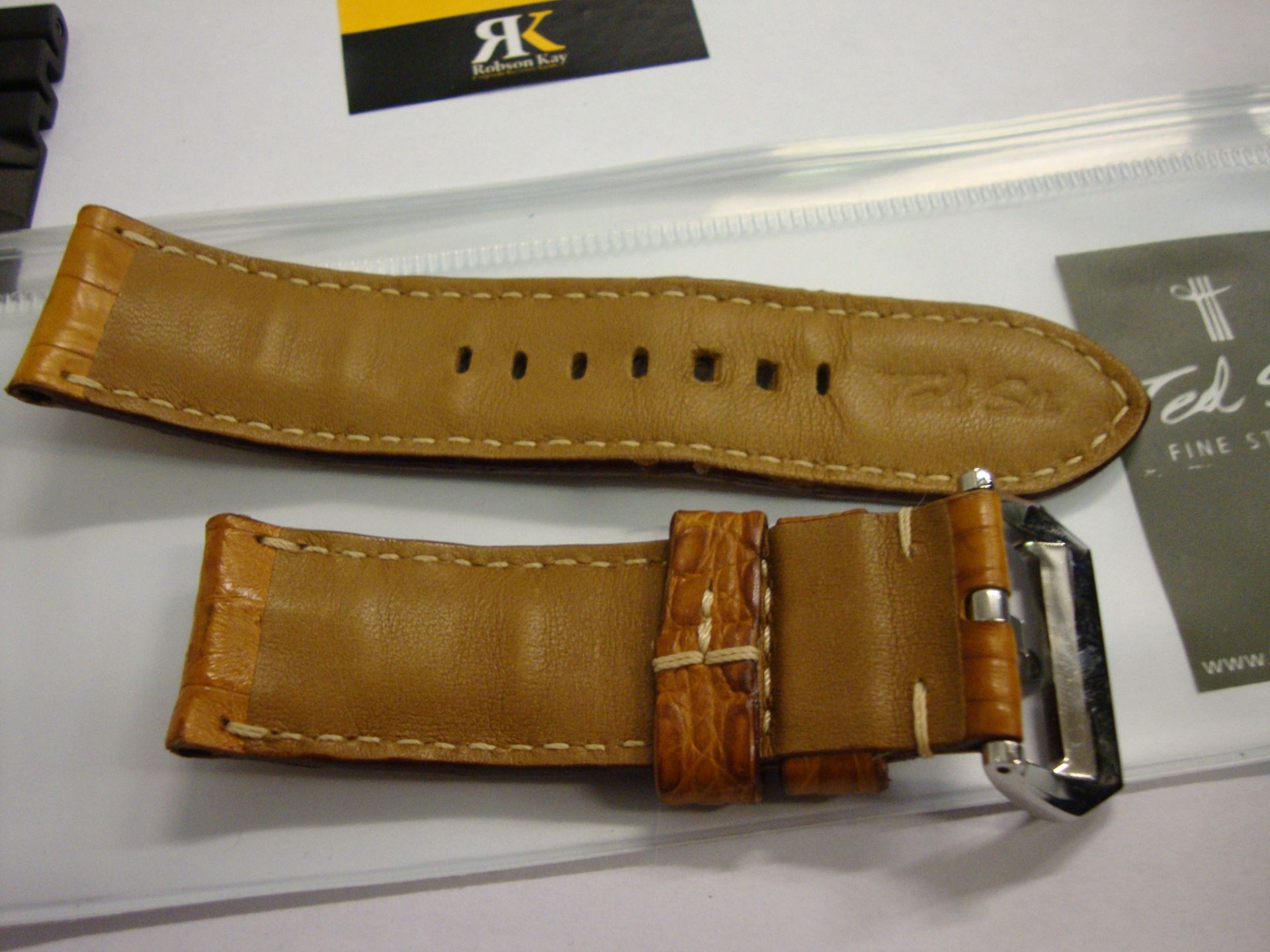 Panerai leather watch strap by Ted Su including Ted Su case. Strap dimensions understood to be width - Image 3 of 3