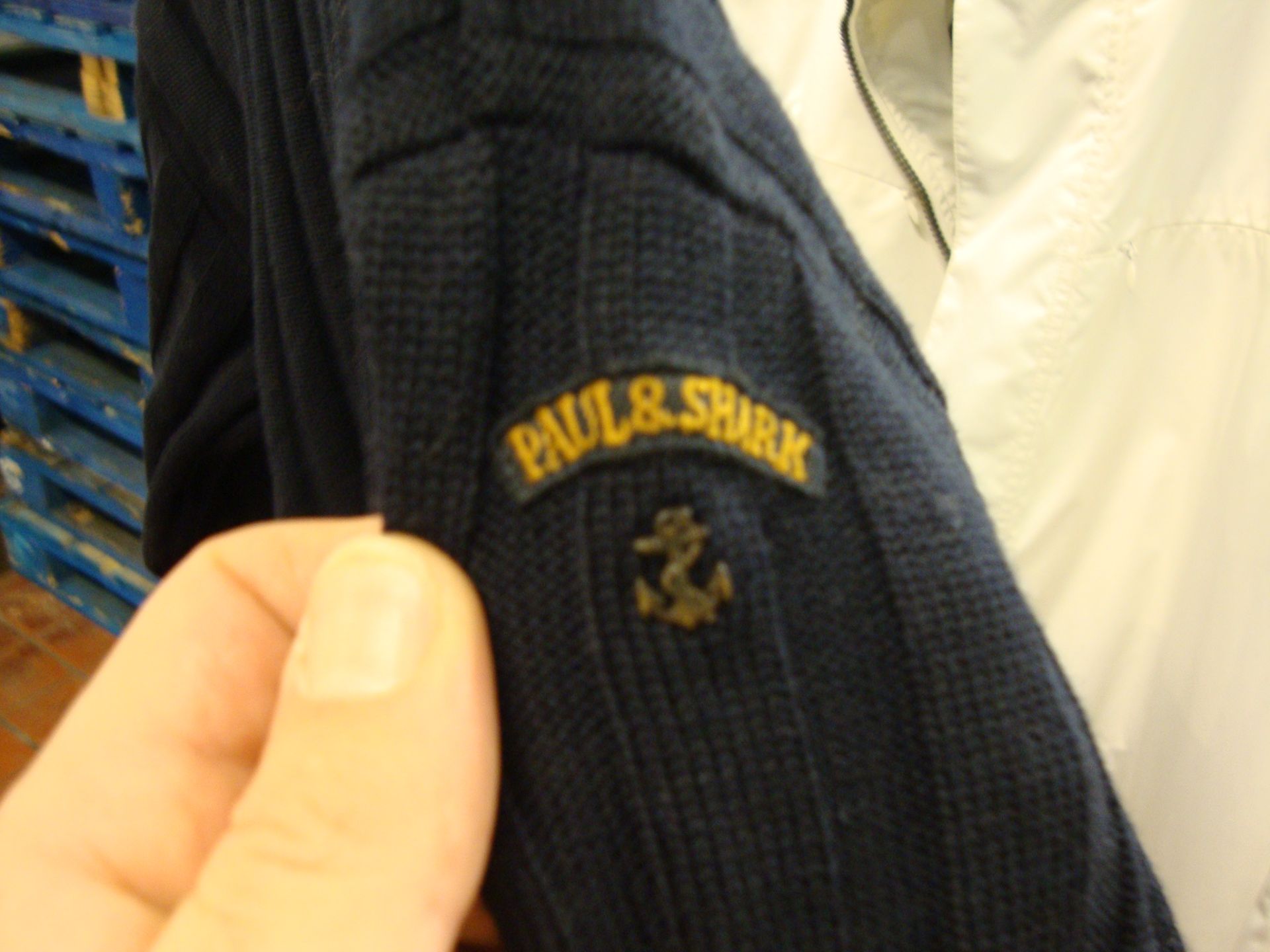 Paul & Shark 100% Pure New Wool Bretagne crew neck jumper with Paul & Shark stitched fabric and - Image 2 of 4