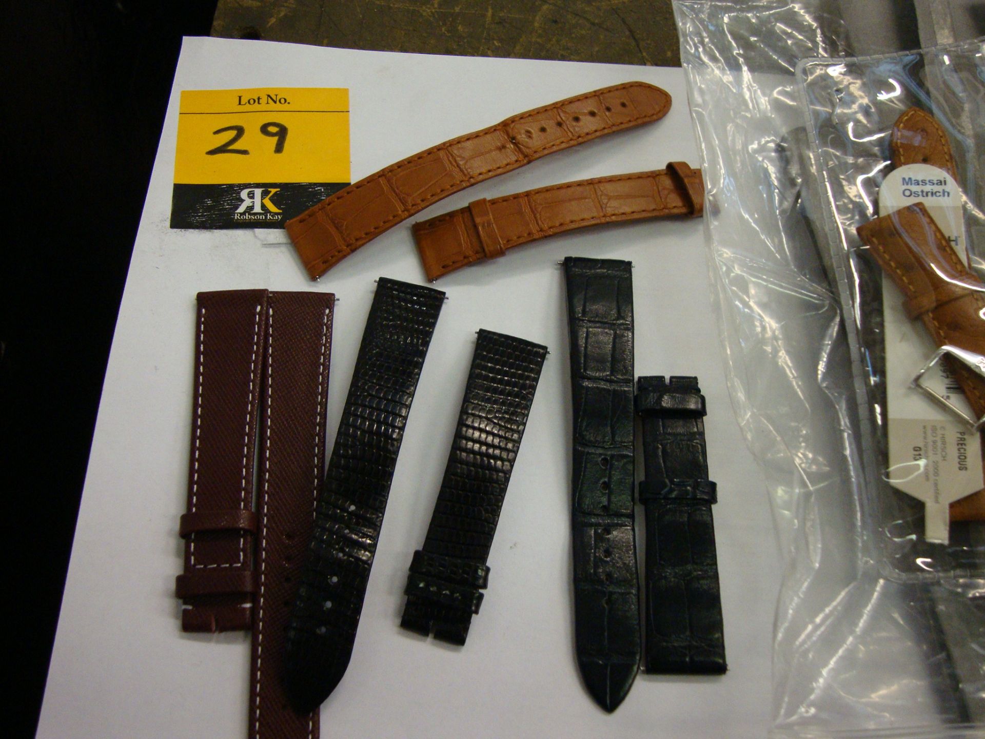 Quantity of Camille Fournet leather watch straps. This lot comprises 5 straps in total, 4 by Camille