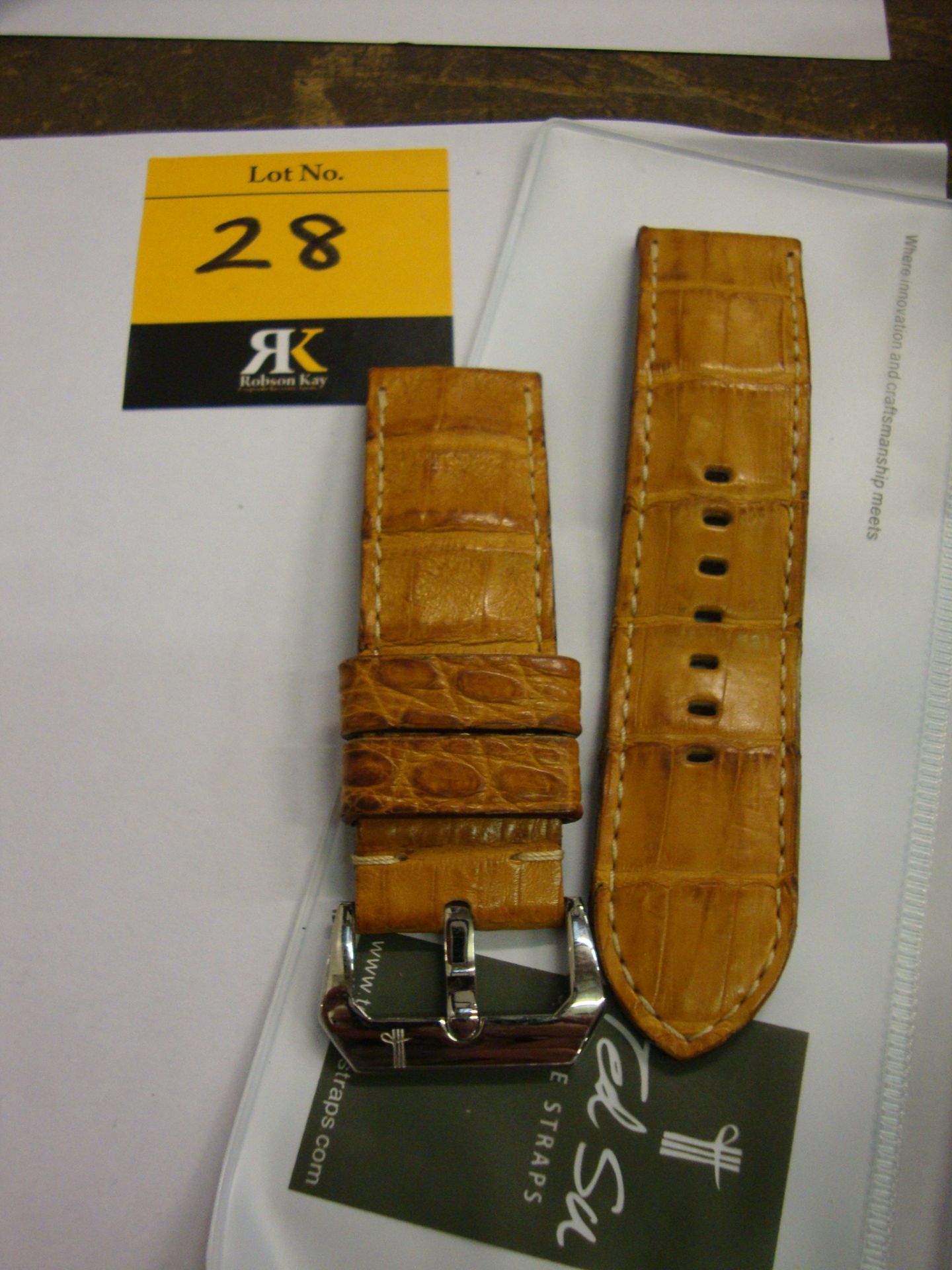 Panerai leather watch strap by Ted Su including Ted Su case. Strap dimensions understood to be width