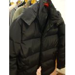 Paul & Shark yachting black "puffer" jacket with detachable hood that can fit inside the collar.