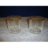 Pair of Rosenthal GB2 Versace Medusa d'Or tumblers, each 90mm tall, with a current retail selling