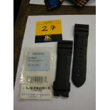 Panerai OEM black rubber strap size 26/22 BA 116/95, code MX003QR0 with original packet and label.