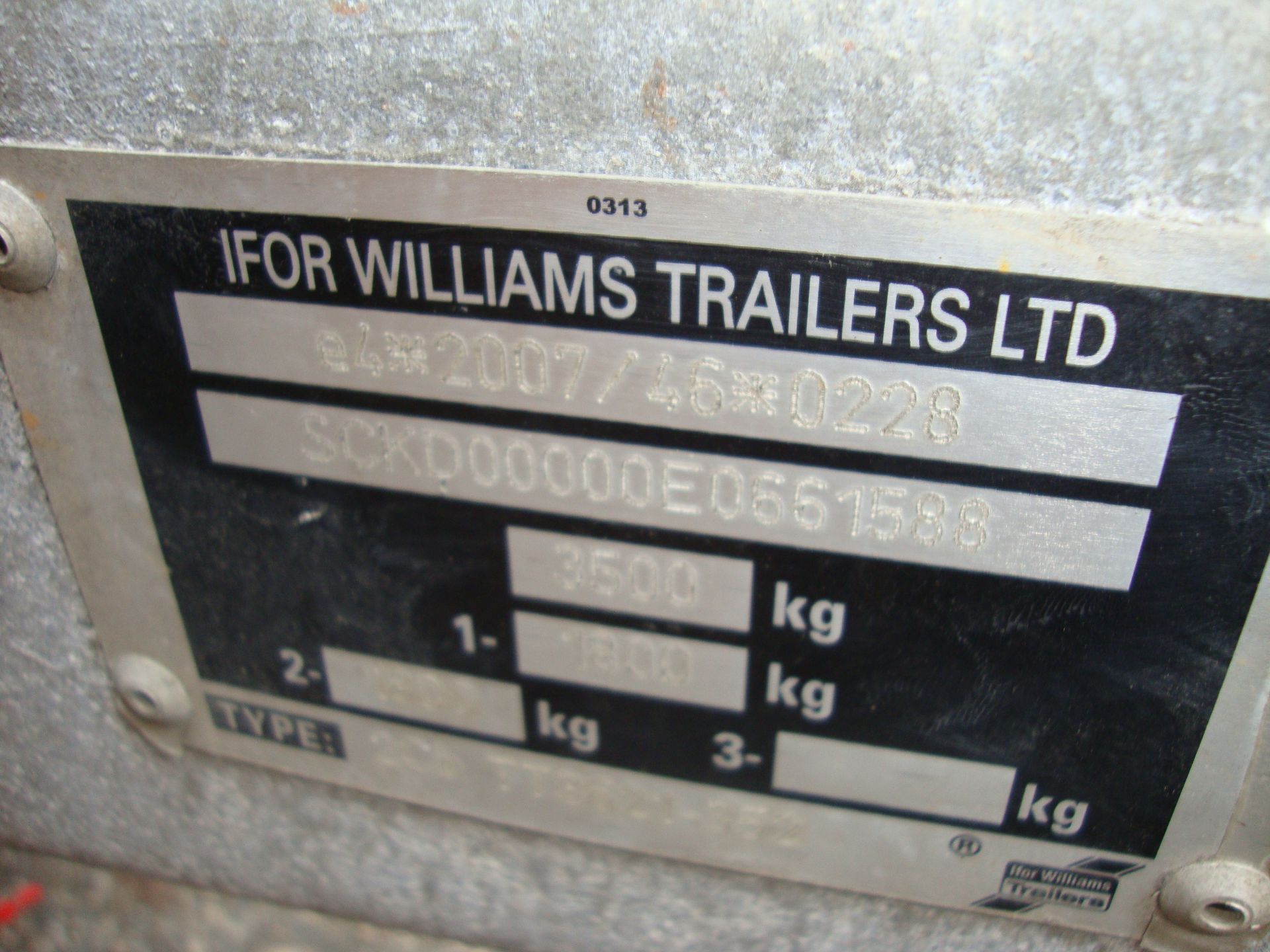 Ifor Williams model 2Cb TT3621-352 twin axle trailer, understood to have been purchased brand new in - Image 6 of 9