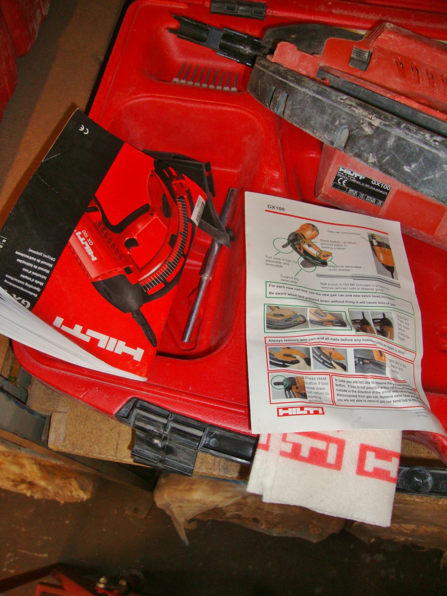 Hilti GX100 nail gun, including case, book pack and other minor ancillary items as pictured - Image 4 of 4