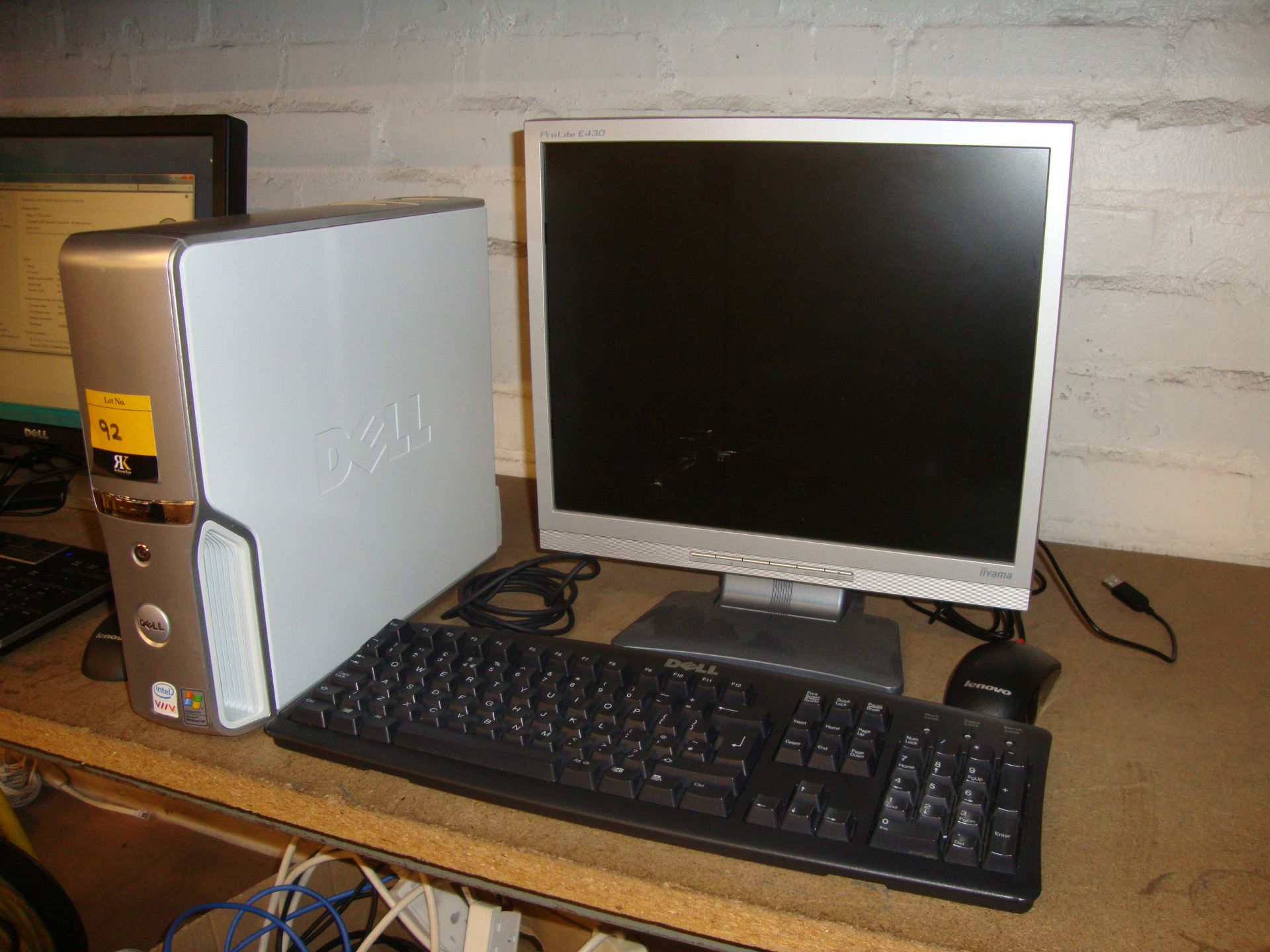 Dell Dimension 5150C silver and white compact tower computer including LCD monitor plus keyboard NB.