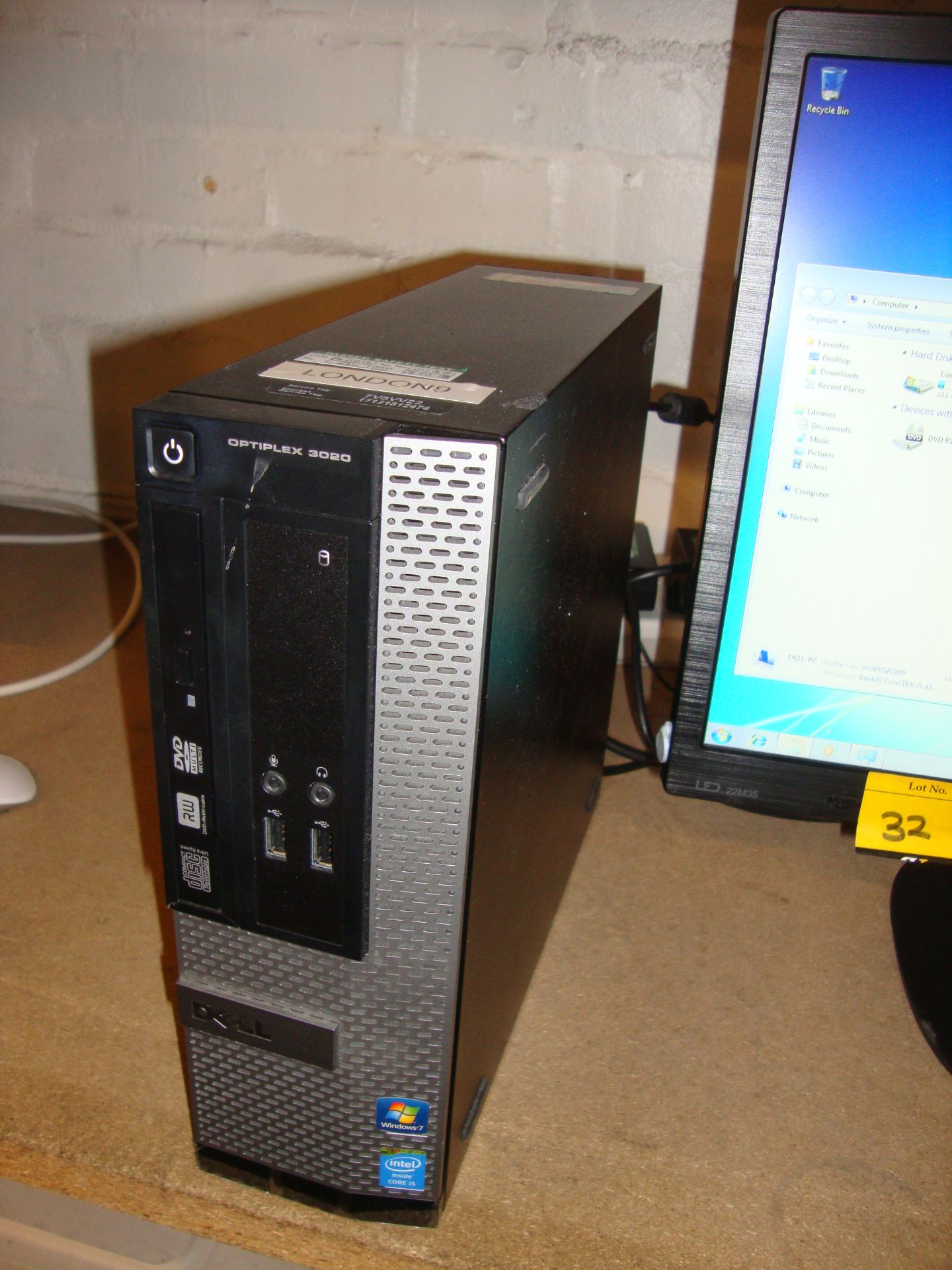 Dell Optiplex 3020 computer with Core i5-4590 processor, 8Gb RAM, 500Gb hard drive + LG 22" Monitor - Image 4 of 7