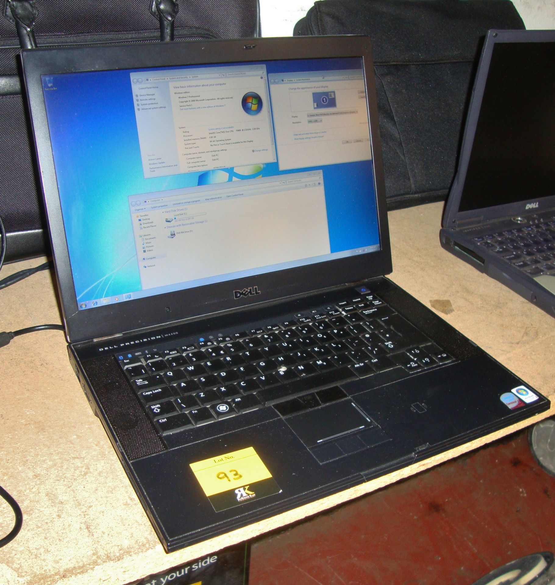 Dell Precision M4400 notebook With Core 2 Duo T9400, 4GB Ram including power pack and carry case - Image 2 of 10