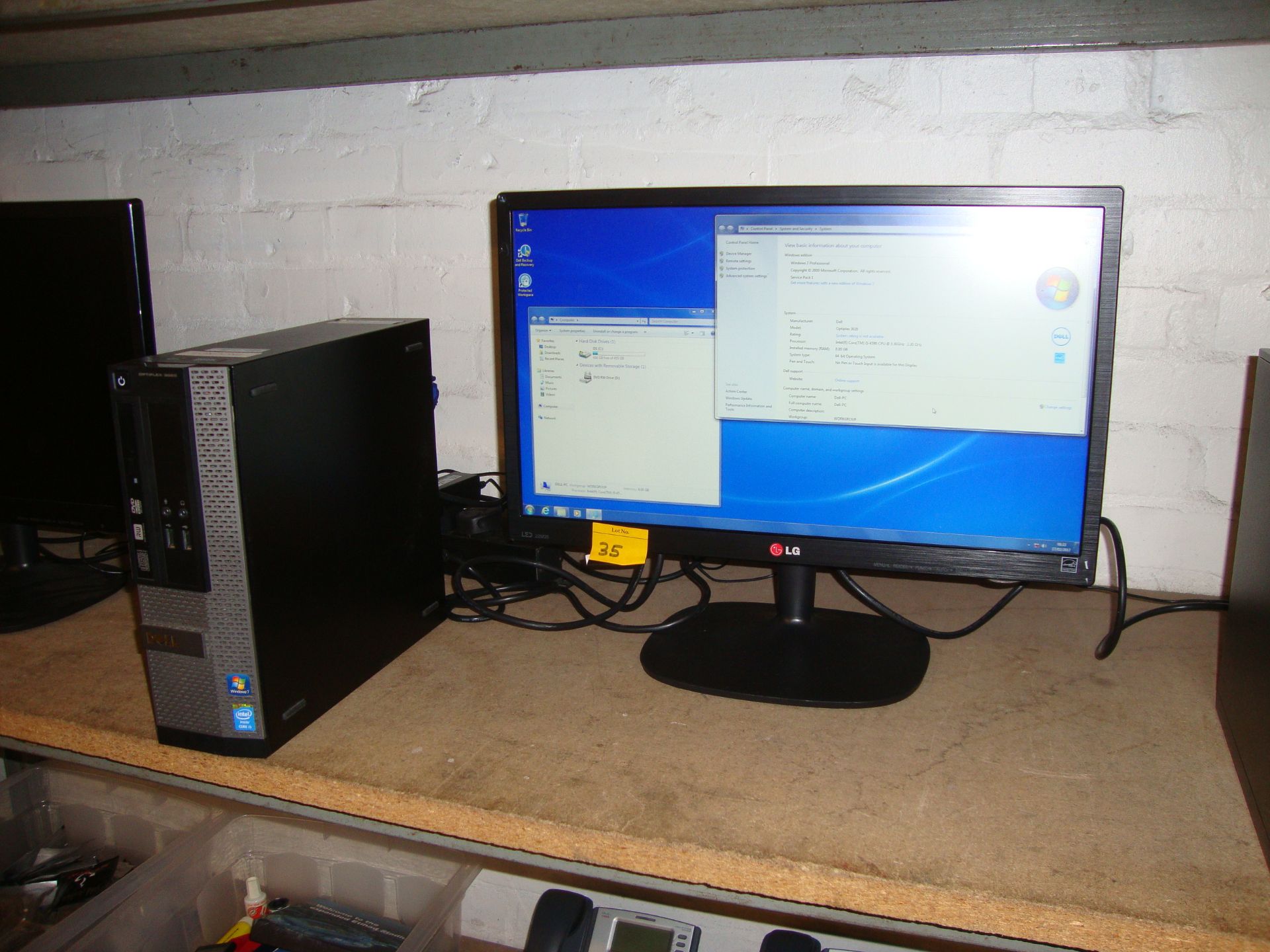 Dell Optiplex 3020 computer with Core i5-4590 processor, 8Gb RAM, 500Gb hard drive + LG 22" Monitor