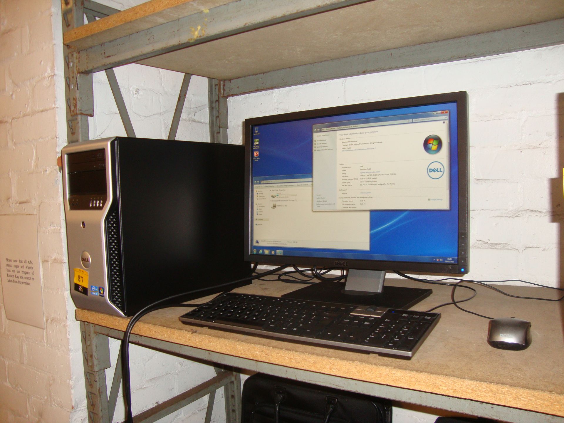 Dell Precision T1600 desktop Core i3 computer with Windows 7 including Dell widescreen LCD monitor