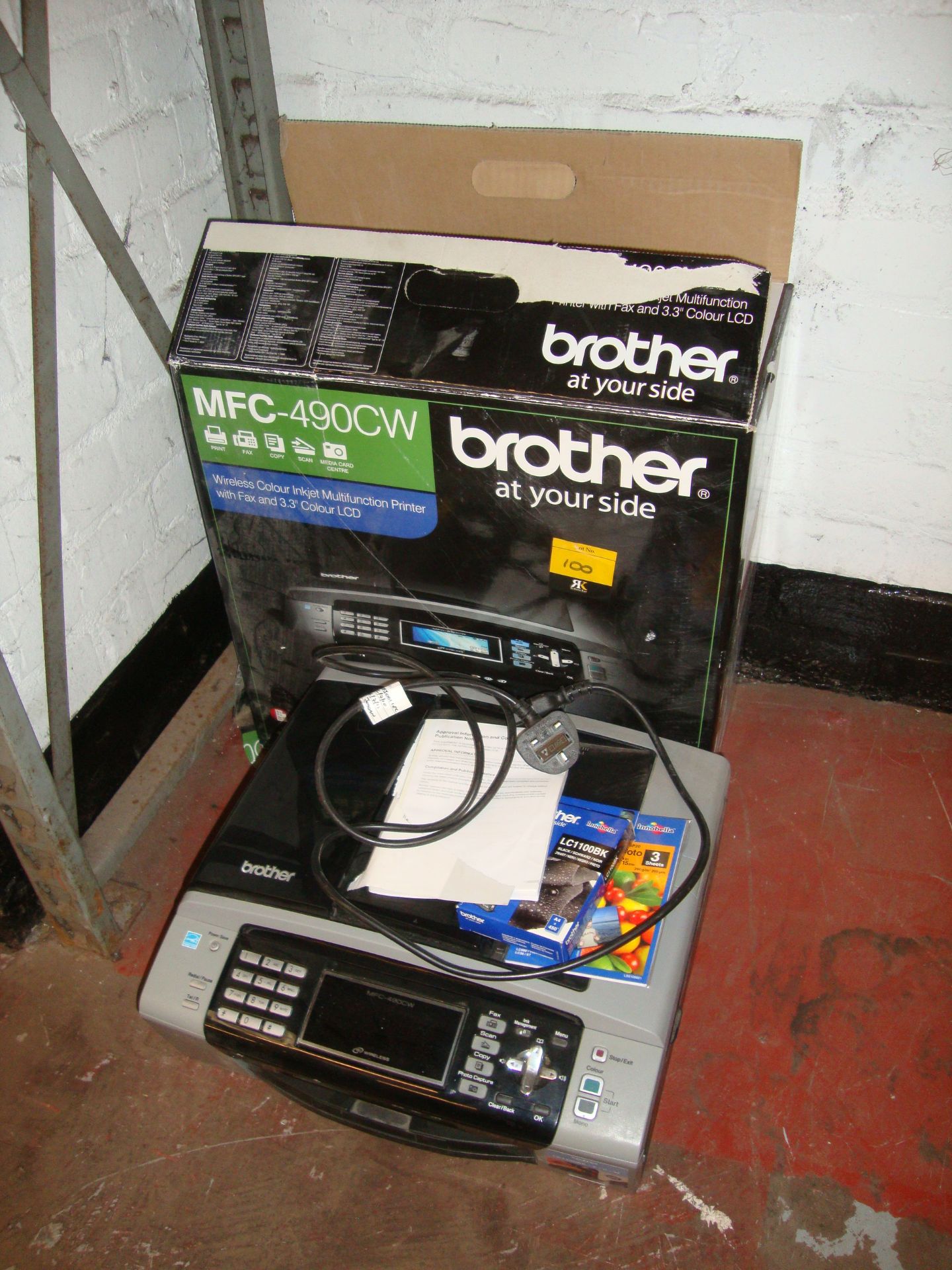 Brother model MFC-490CW wireless colour inkjet multifunction printer with fax and 3.3" colour LCD - Image 3 of 3